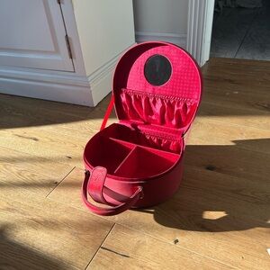 Shiseido Vibrant Red travelling case 9" high 10.5" wide